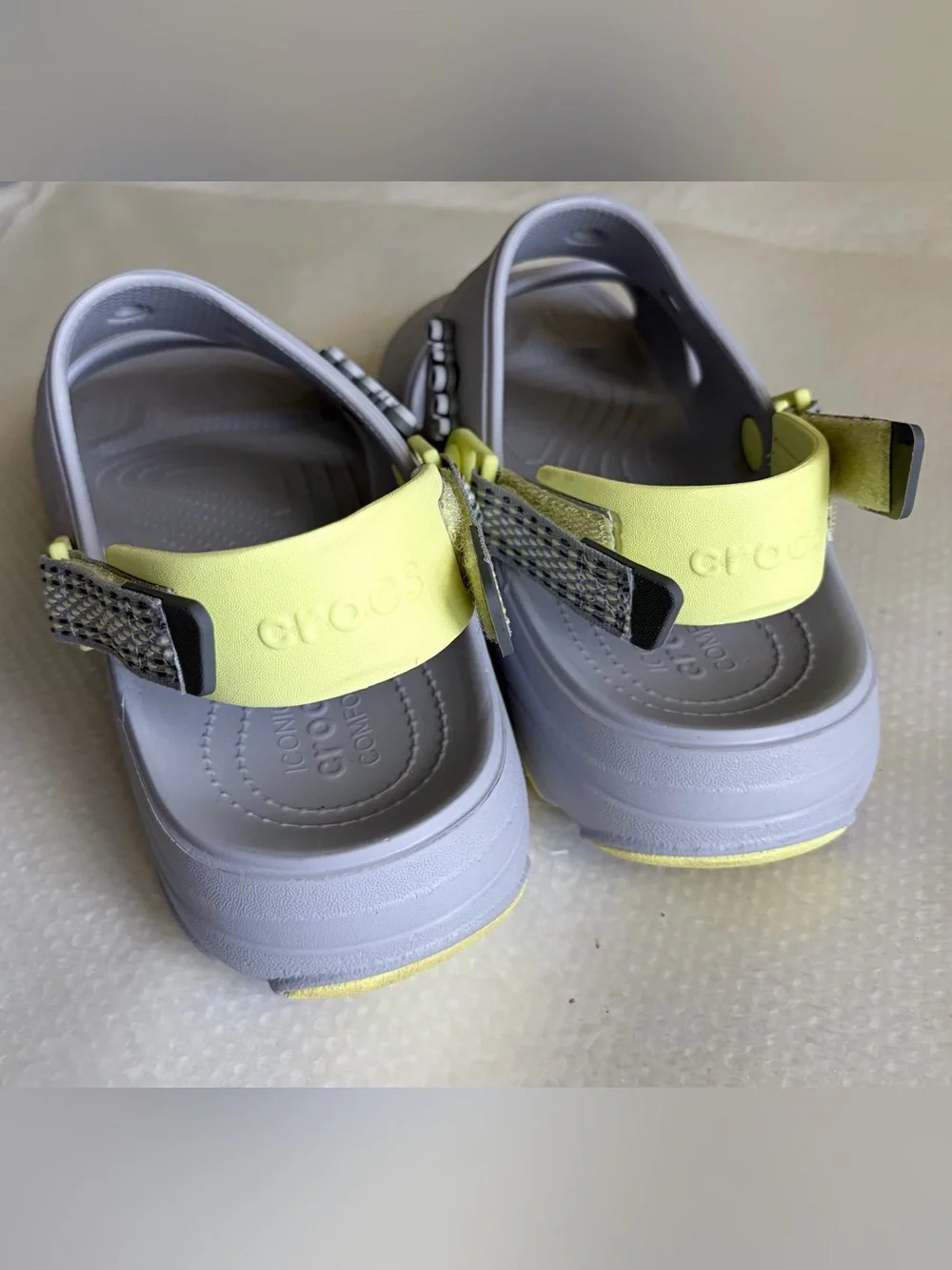 CROCS Kids Lavender Sandals with Yellow‎ Accents